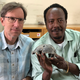 Study co-authors Michael Rogers (left) and Sileshi Semaw (right) holding the DAN5 cranium.